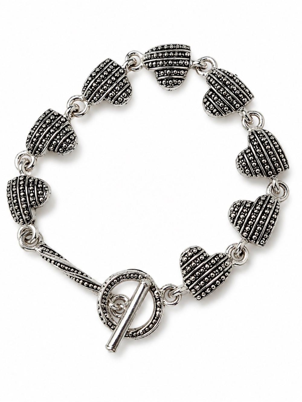 Elegant Silver Heart Bracelet - Picture 1 of 5